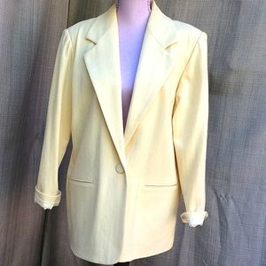 Vintage Oversized Wool Cream Blazer